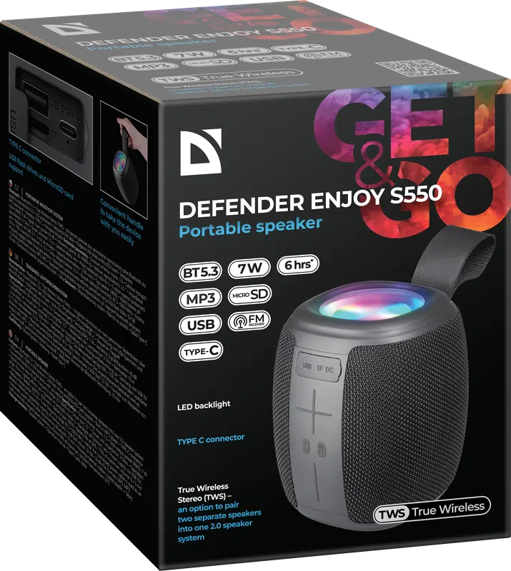 Defender - Преносим високоговорител Enjoy S550