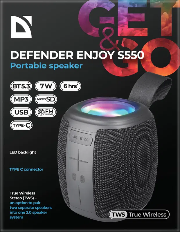 Defender - Преносим високоговорител Enjoy S550