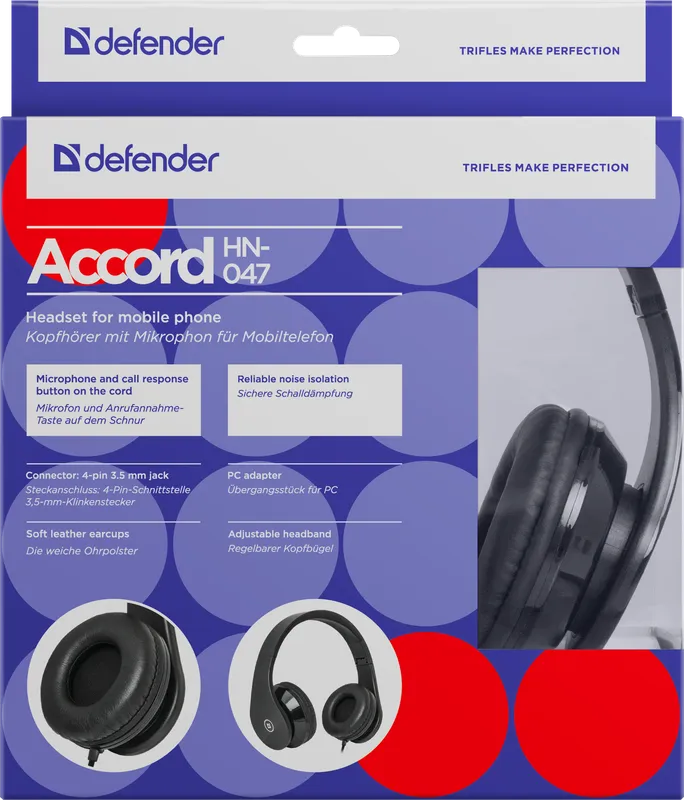 Defender - Слушалки за мобилни устройства Accord HN-047
