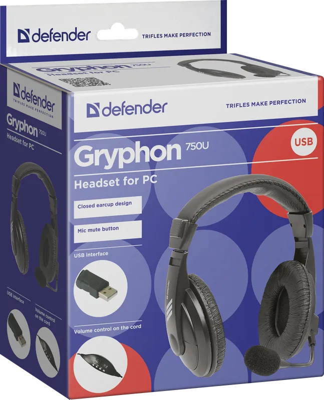 Defender - Слушалки за компютър Gryphon 750U