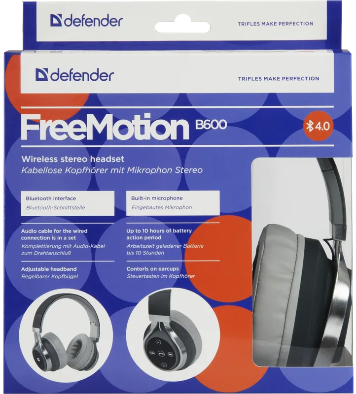 Defender - Безжични стерео слушалки FreeMotion B600