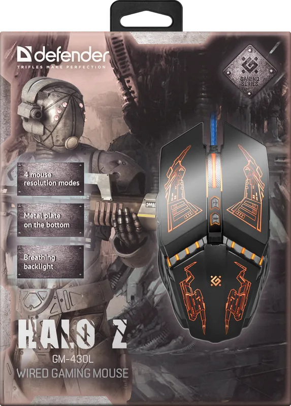 Defender - Жична мишка за игри Halo Z GM-430L