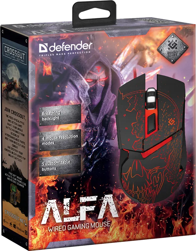 Defender - Жична мишка за игри Alfa GM-703L