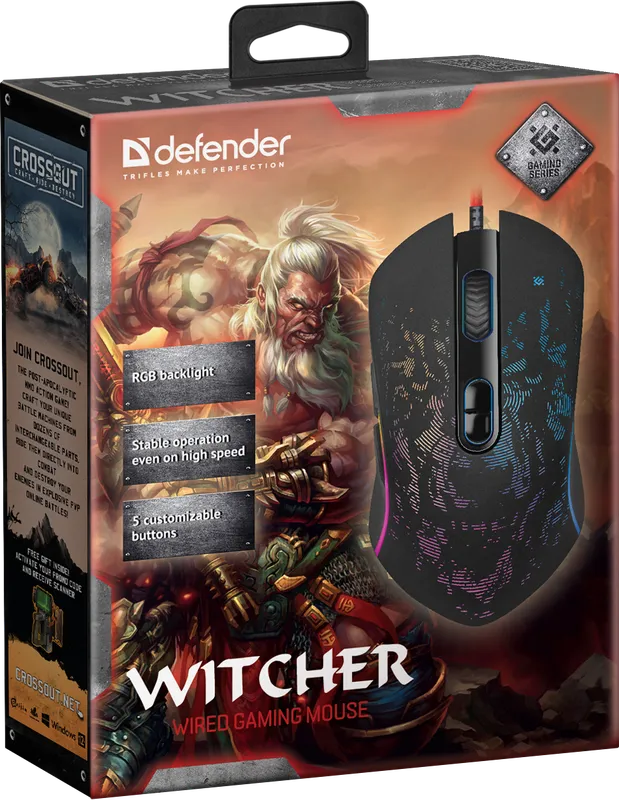 Defender - Жична мишка за игри Witcher GM-990