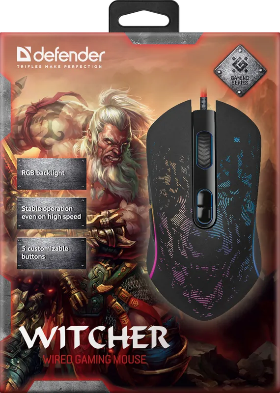 Defender - Жична мишка за игри Witcher GM-990
