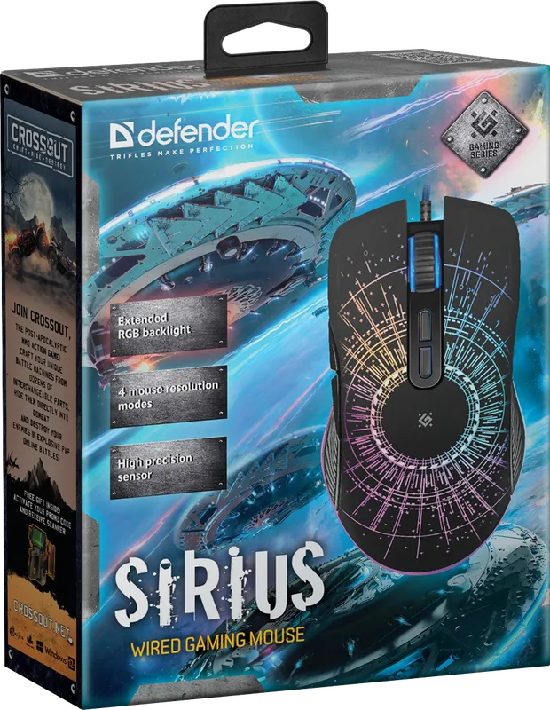 Defender - Жична мишка за игри Sirius GM-660L