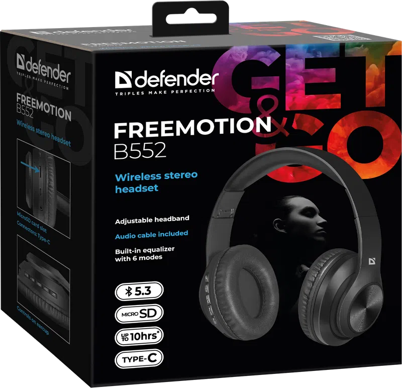Defender - Безжични стерео слушалки FreeMotion B552