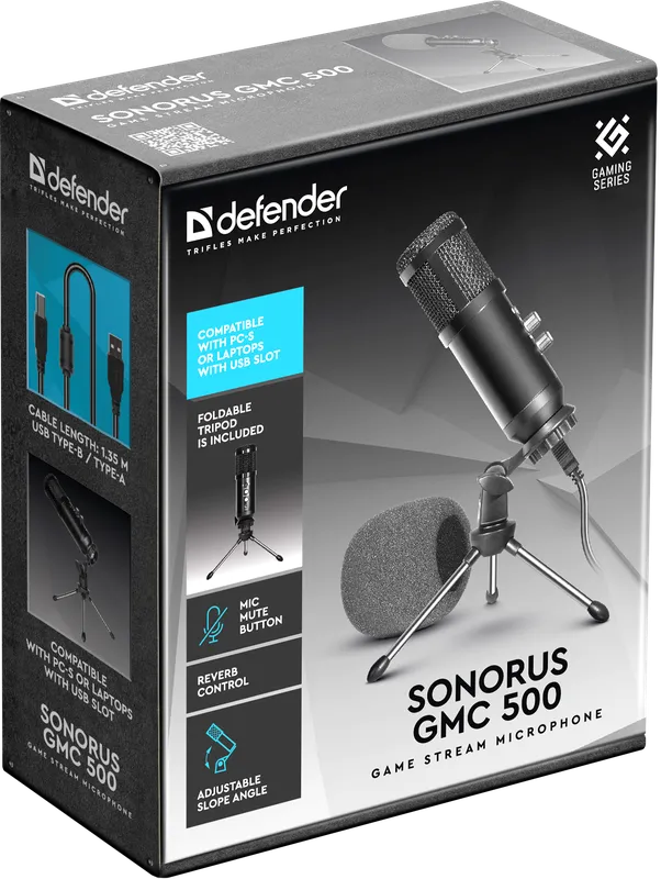 Defender - Микрофон за поточно предаване на игри Sonorus GMC 500
