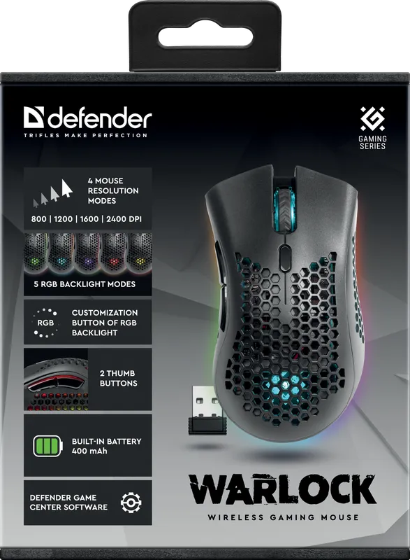 Defender - Безжична мишка за игри Warlock GM-709L