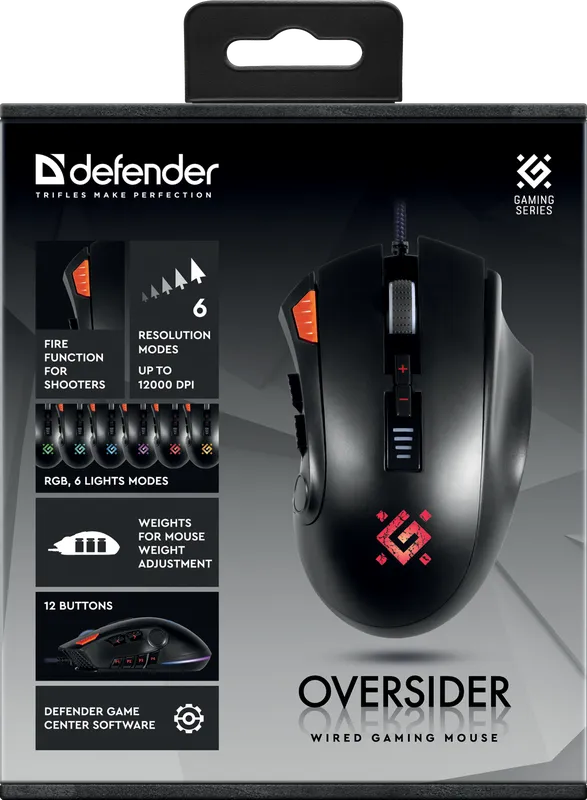 Defender - Жична мишка за игри Oversider GM-917
