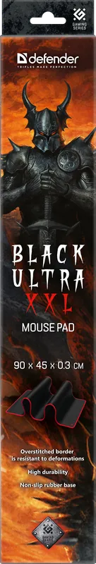 Defender - Подложка за мишка за игри Black Ultra XXL