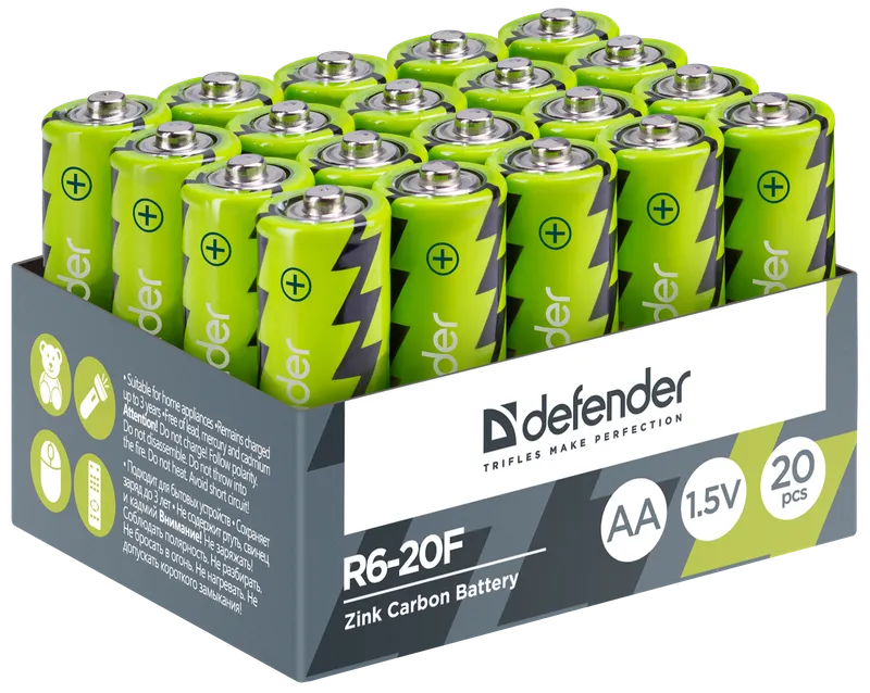 Defender - Цинк въглеродна батерия R6-20F