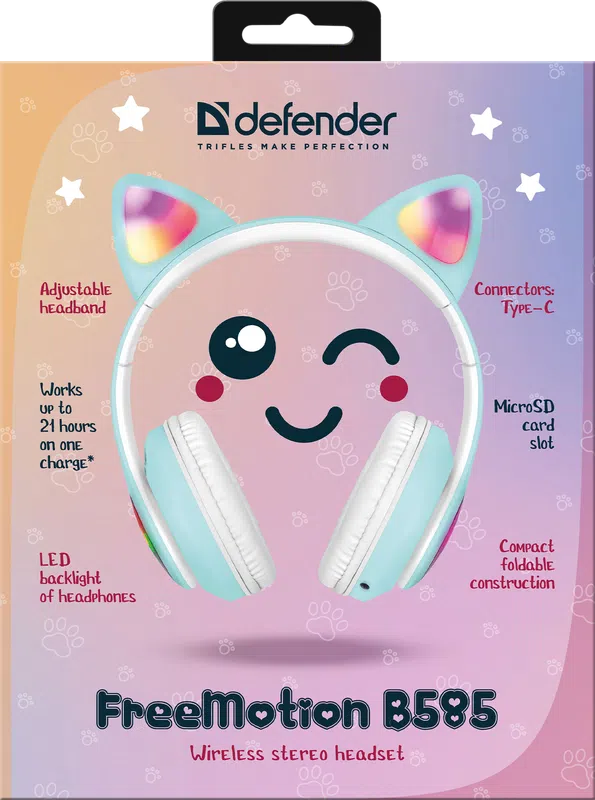 Defender - Безжични стерео слушалки FreeMotion B585
