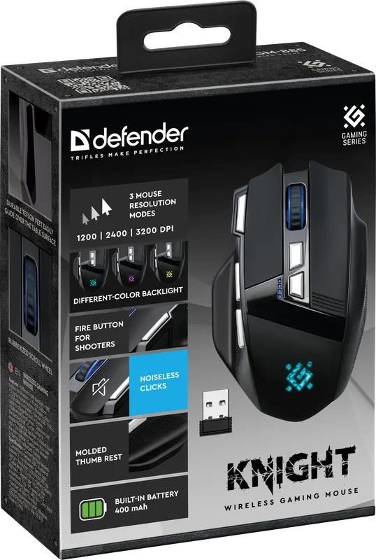 Defender - Безжична мишка за игри Knight GM-885