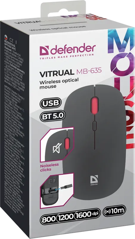 Defender - Безжична оптична мишка Vitrual MB-635