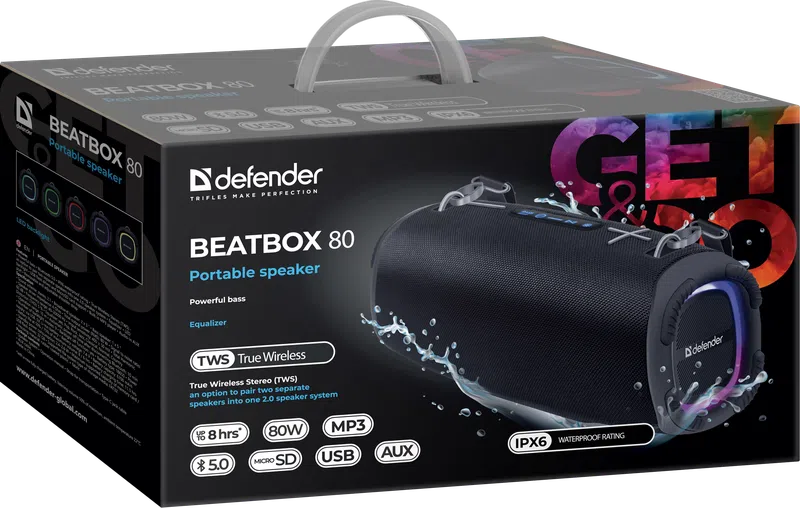 Defender - Преносим високоговорител Beatbox 80