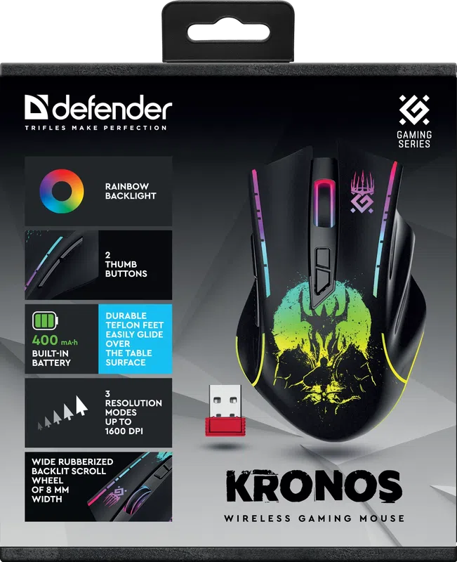 Defender - Безжична мишка за игри Kronos GM-695