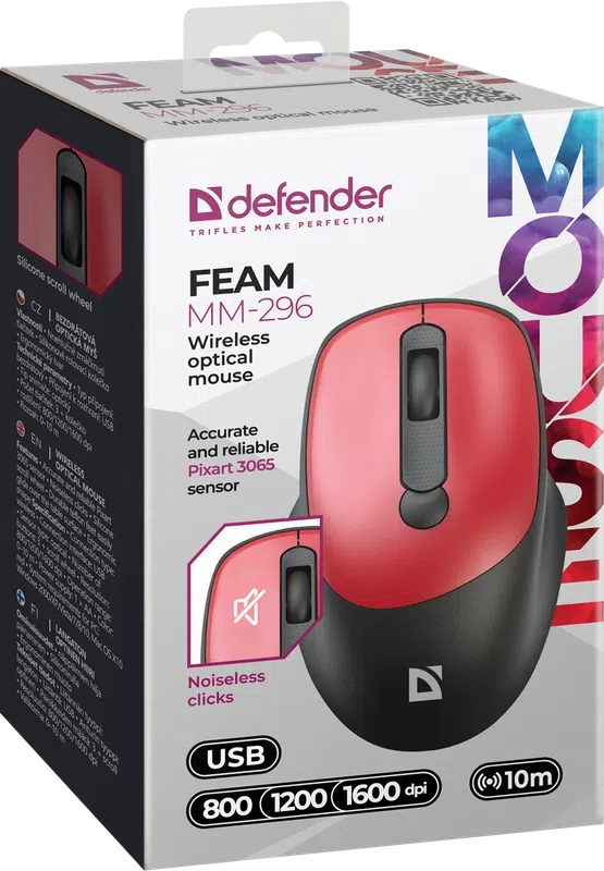 Defender - Безжична оптична мишка Feam MM-296