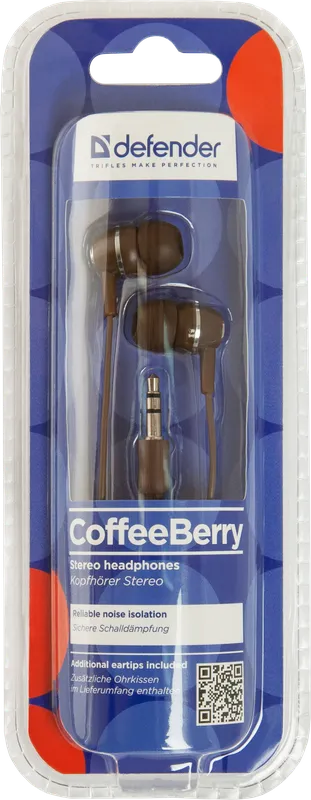 Defender - Слушалки за поставяне в ушите Coffee Berry