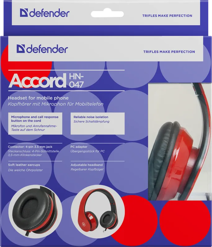Defender - Слушалки за мобилни устройства Accord HN-047