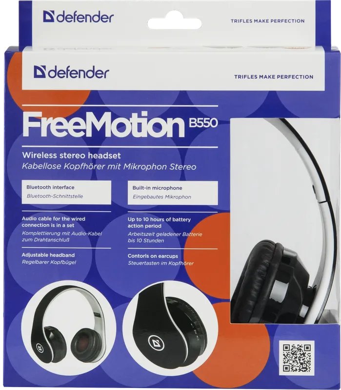 Defender - Безжични стерео слушалки FreeMotion B550