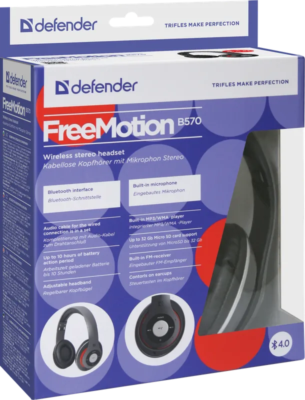 Defender - Безжични стерео слушалки FreeMotion B570