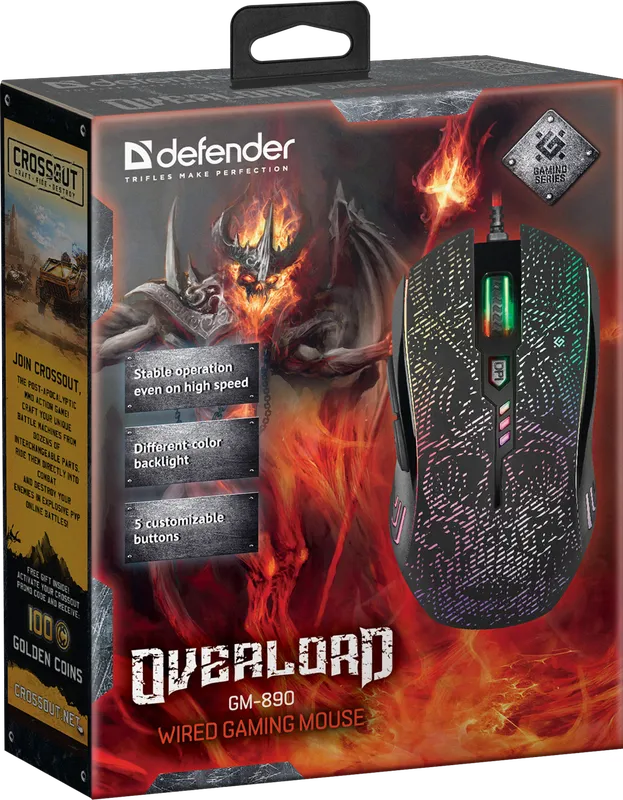 Defender - Жична мишка за игри OverLord GM-890