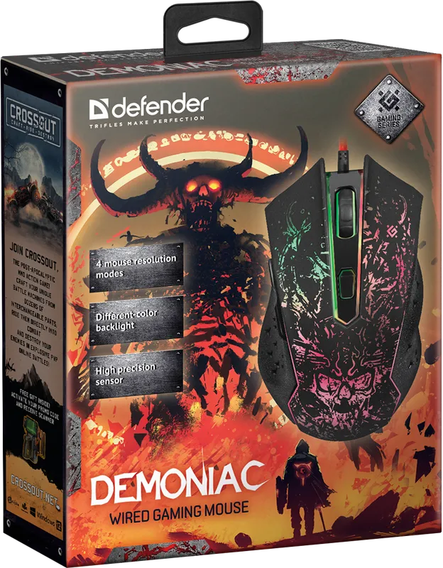 Defender - Жична мишка за игри Demoniac GM-540L