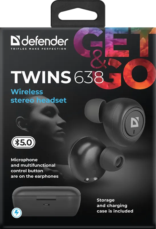 Defender - Безжични стерео слушалки Twins 638