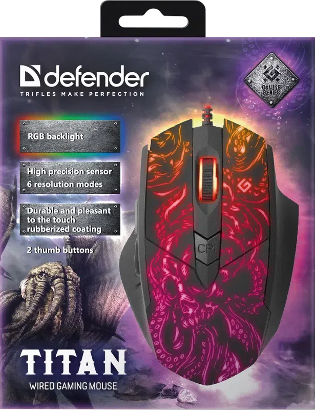 Defender - Жична мишка за игри Titan GM-650L