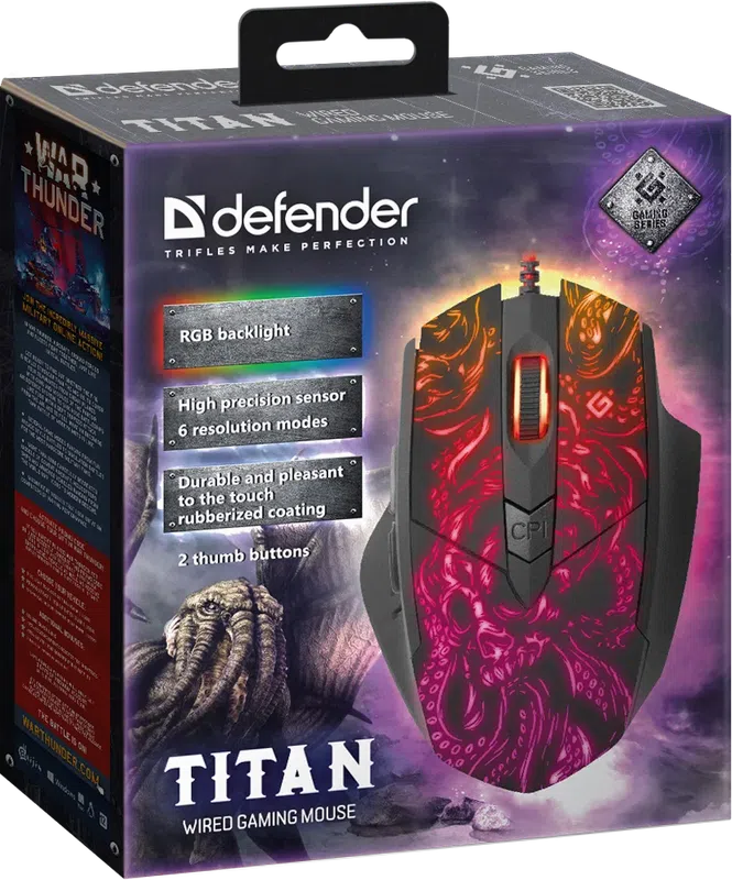 Defender - Жична мишка за игри Titan GM-650L