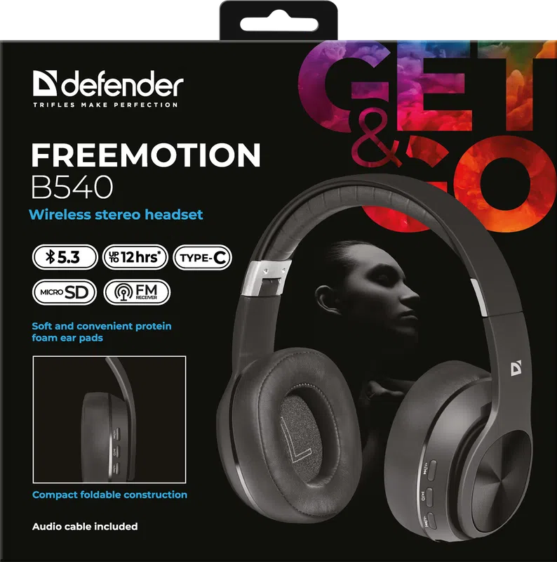 Defender - Безжични стерео слушалки FreeMotion B540