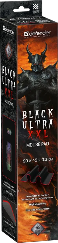 Defender - Подложка за мишка за игри Black Ultra XXL