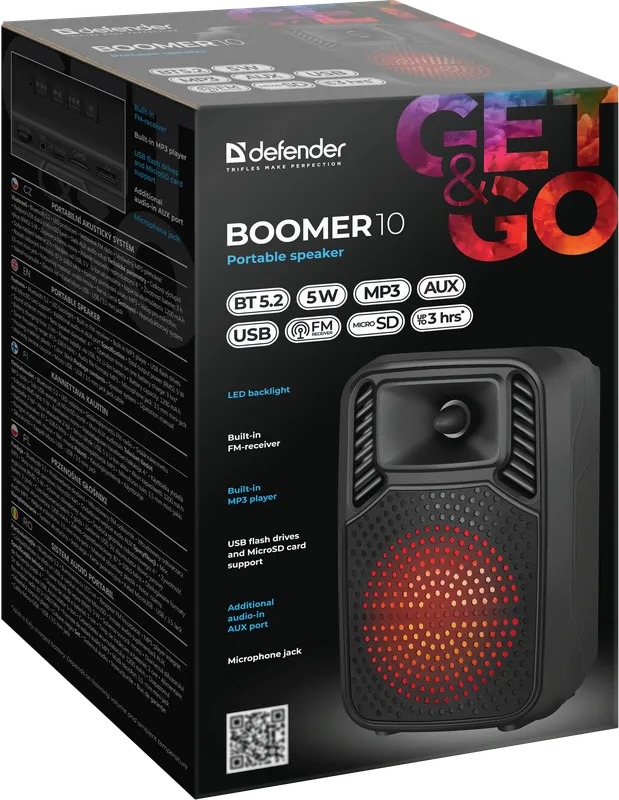 Defender - Преносим високоговорител Boomer 10