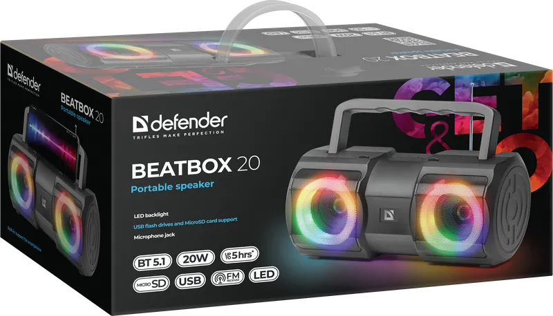 Defender - Преносим високоговорител Beatbox 20