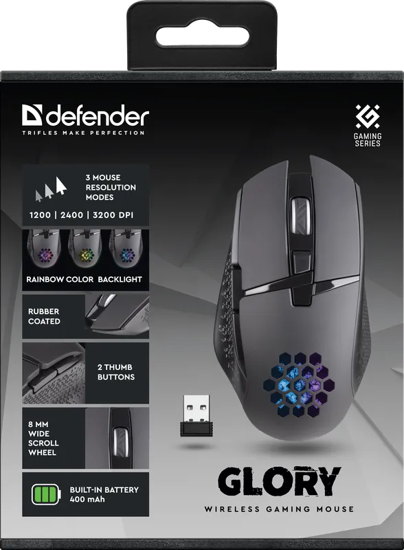 Defender - Безжична мишка за игри Glory GM-514