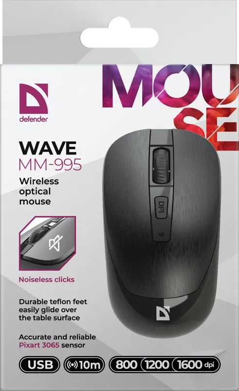 Defender - Безжична оптична мишка Wave MM-995