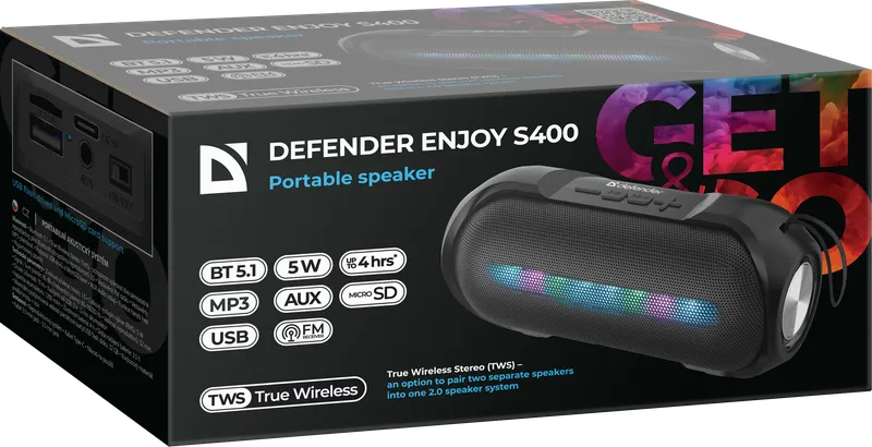 Defender - Преносим високоговорител Enjoy S400