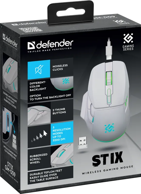 Defender - Безжична мишка за игри Stix GM-009