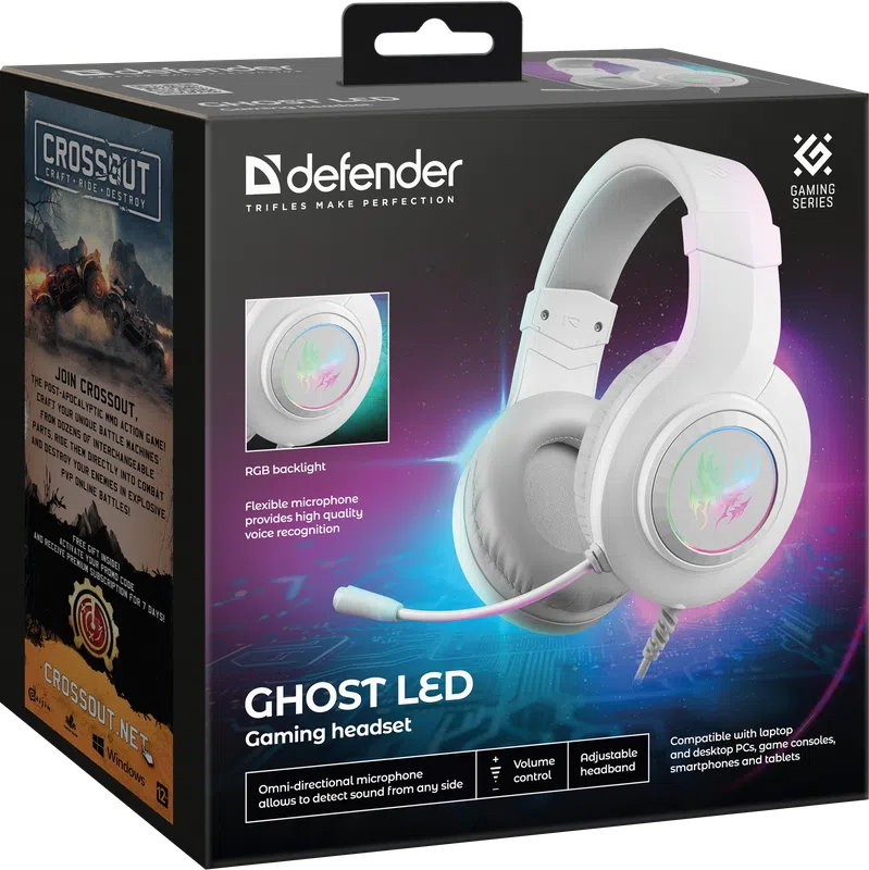 Defender - Геймърски слушалки Ghost LED