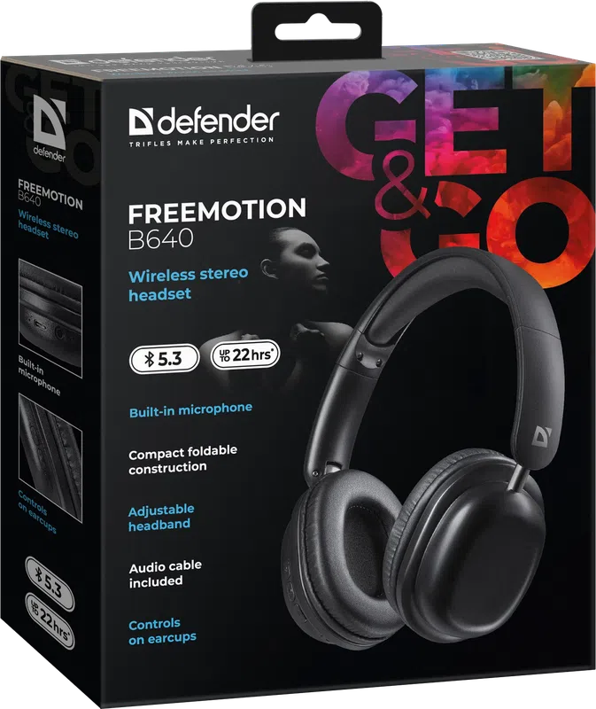 Defender - Безжични стерео слушалки FreeMotion B640