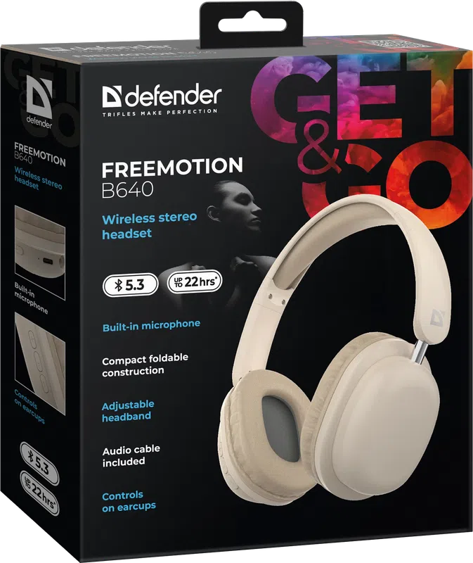 Defender - Безжични стерео слушалки FreeMotion B640