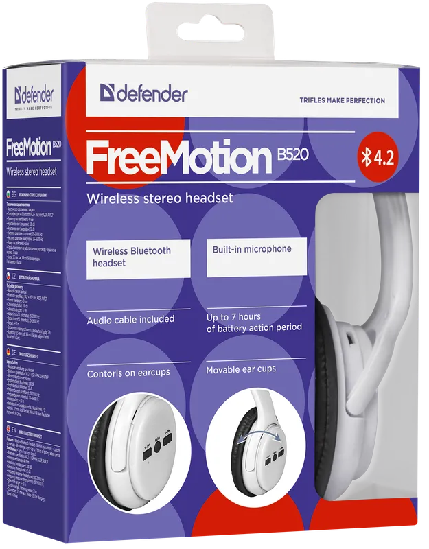 Defender - Безжични стерео слушалки FreeMotion B520