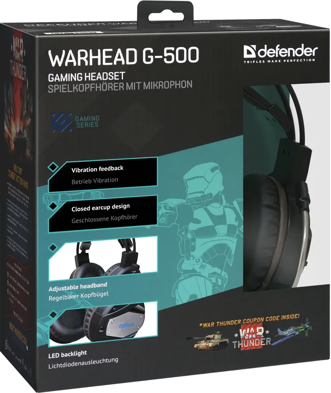 Defender - Геймърски слушалки Warhead G-500