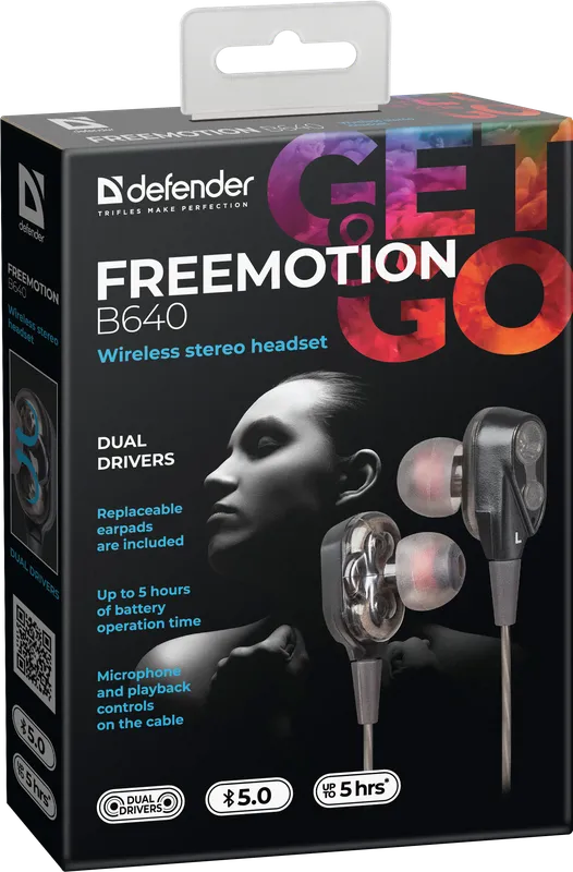 Defender - Безжични стерео слушалки FreeMotion B640