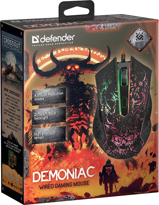 Defender - Геймърска мишка с кабел Demoniac GM-540L