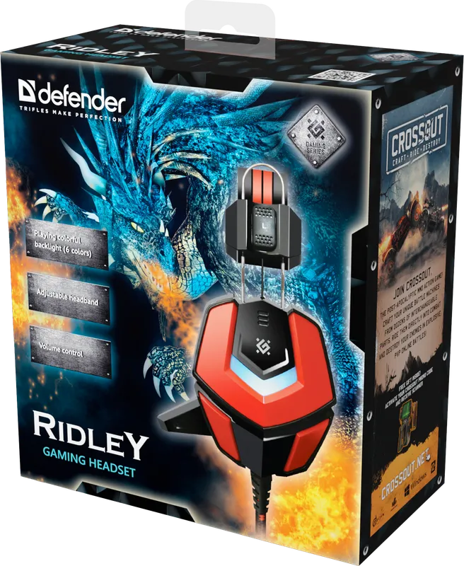 Defender - Геймърски слушалки Ridley