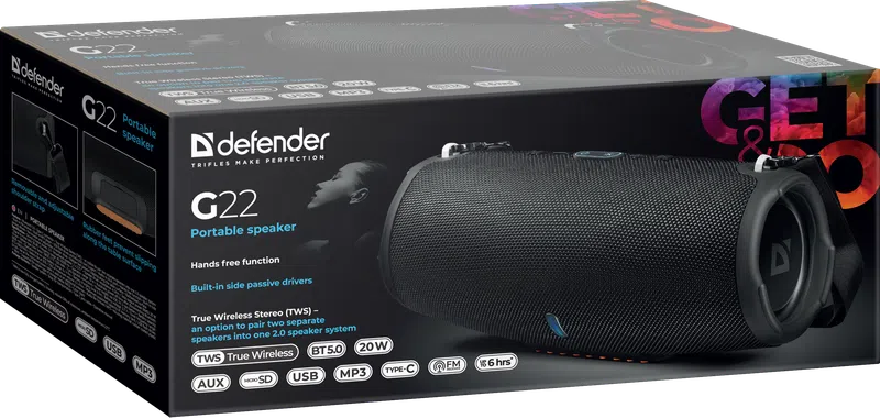 Defender - Портативна акустична система G22