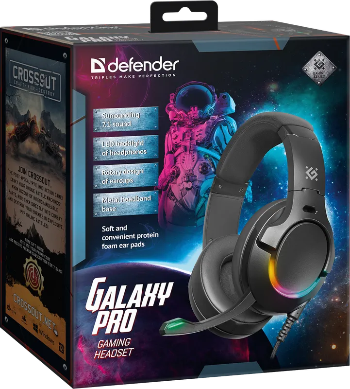 Defender - Геймърски слушалки Galaxy Pro