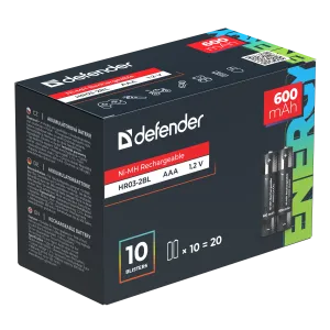 Defender - Rechargeable battery HR03-2BL 600 mAh